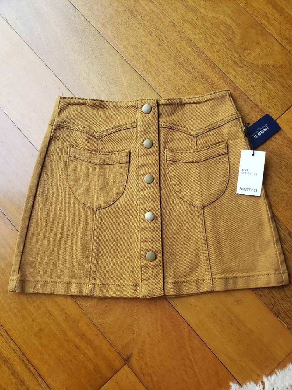 mustard yellow denim skirt forever 21